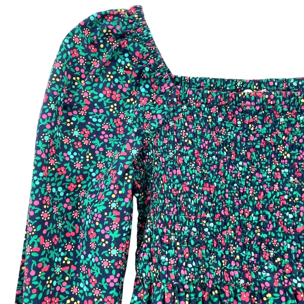 Crewcuts‎ by J.Crew ditsy Floral Smocked Dress Size 7 long sleeves cotton church